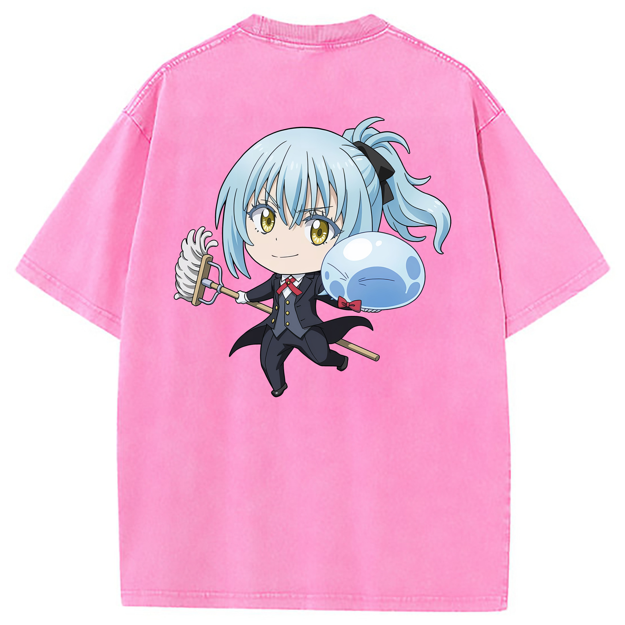 （画像用） 転スラ Regarding Reincarnated to Slime 綿100% ヴィンテージ風 半袖Tシャツ（背面プリント）